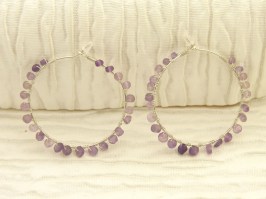 Amethyst Hoop Earrings